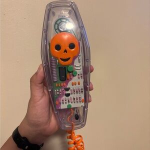 Orange Skull Corded Phone